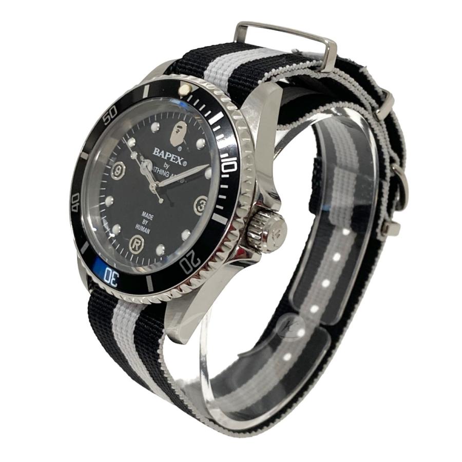 アベイシングエイプ A BATHING APE CLASSIC TYPE 1 BAPEX NATO アナログウォッチ ブラック×シルバー サイズ：-｜kindal｜02