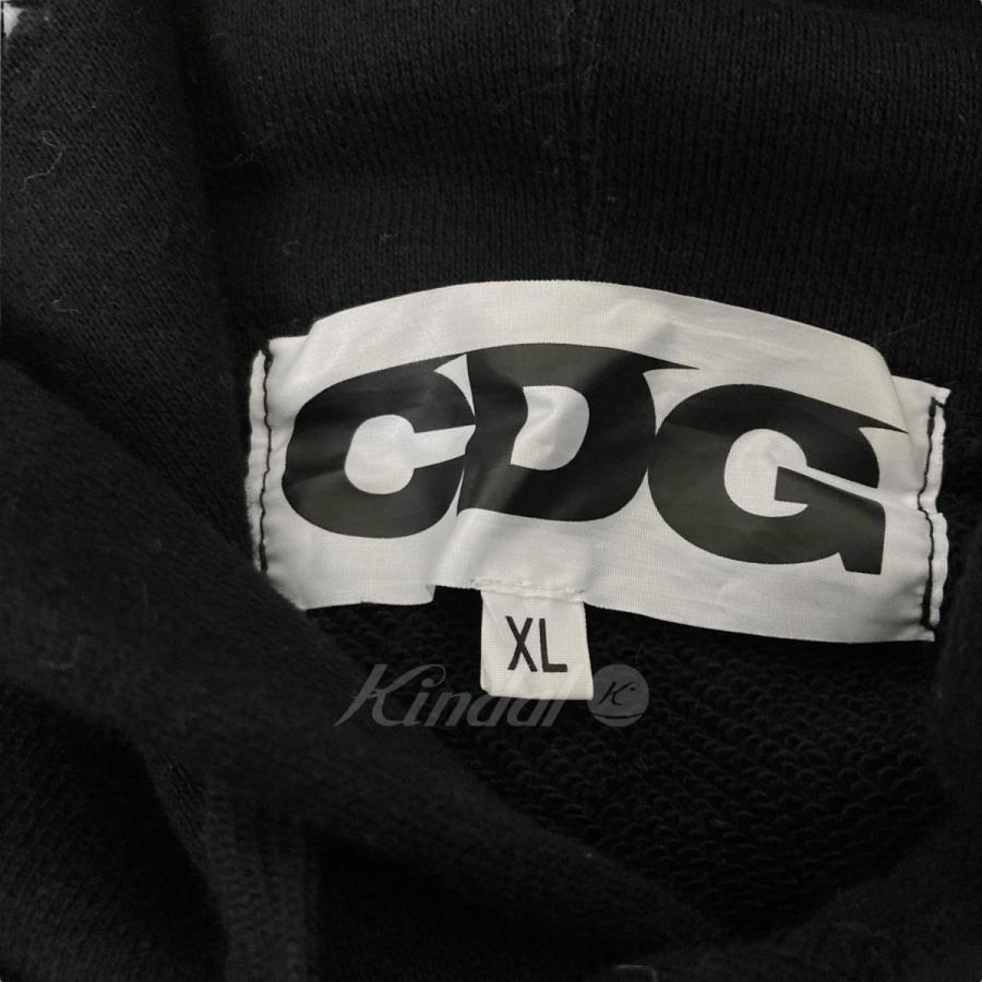 コムデギャルソン・シーディージー CDG ロゴフーディーポンチョ CZ T018 ブラック サイズ：XL｜kindal｜04