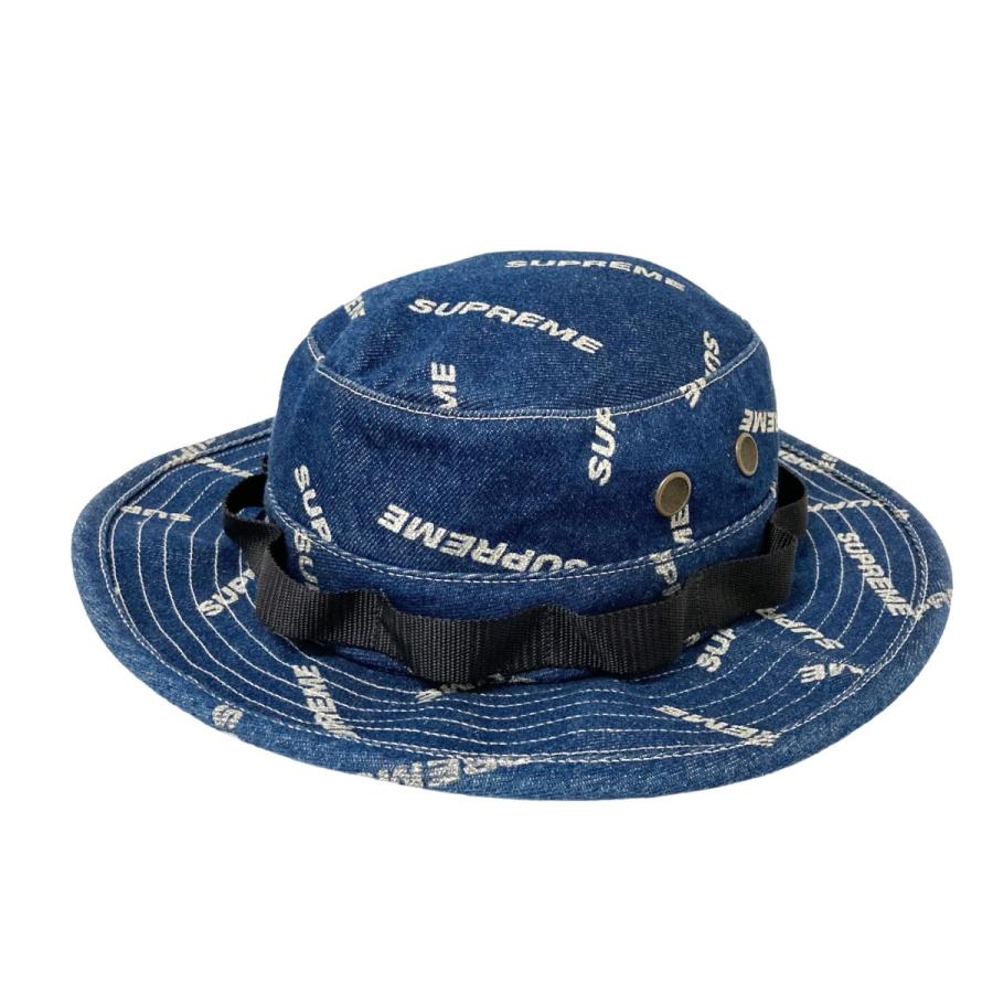 Supreme Denim Logo Boonie Hat BLACK 17ss