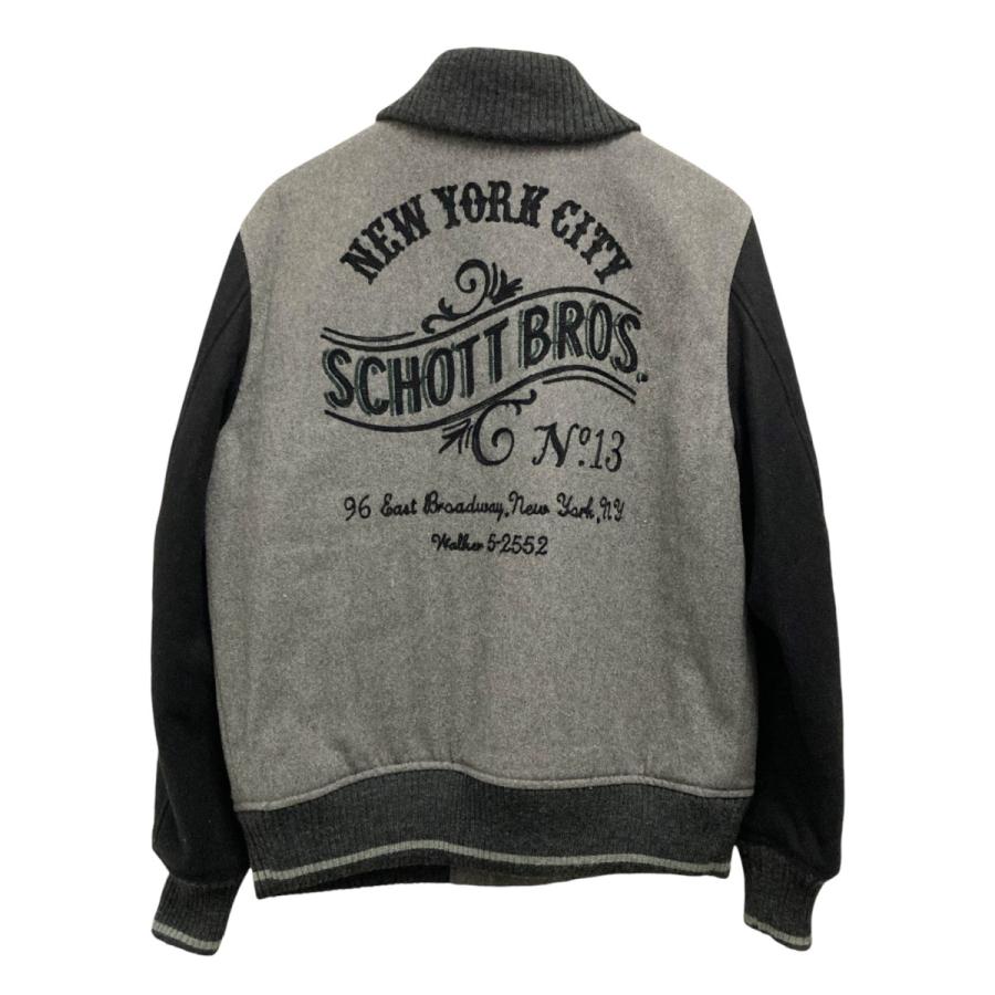 Schott ジップアップスタジャン グレー・ブラック Schott ジップアップスタジャン グレー・ブラック
