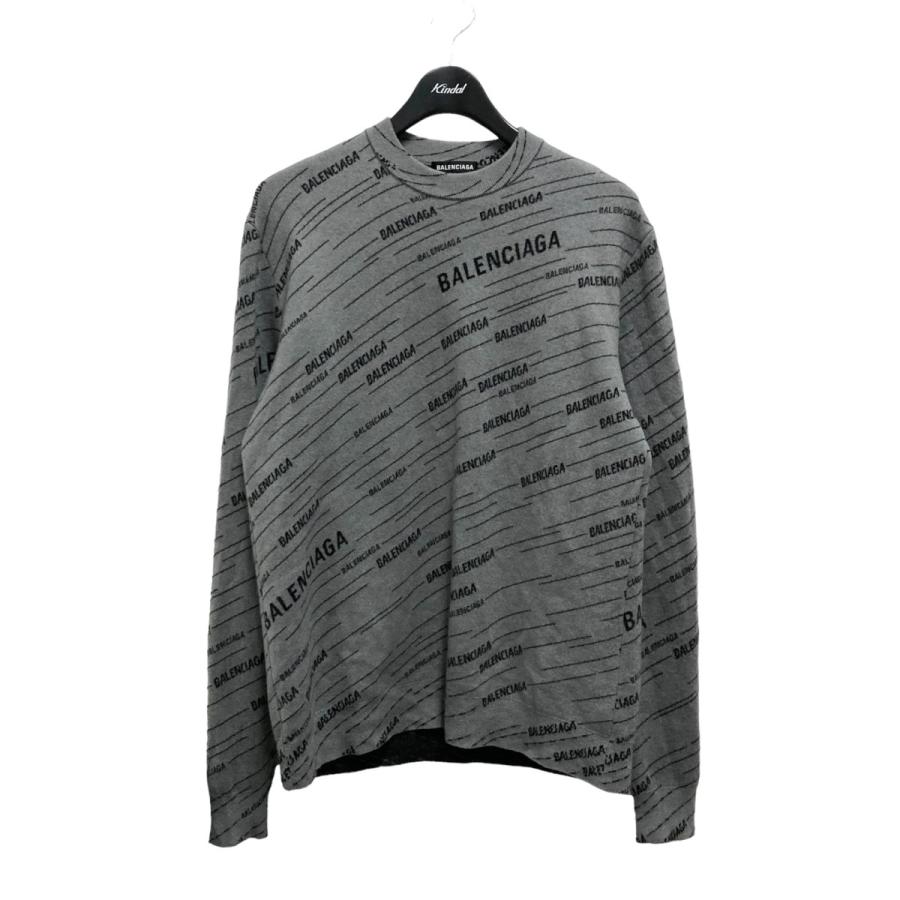 バレンシアガ BALENCIAGA ロゴジャガードニット 583080 グレー サイズ 
