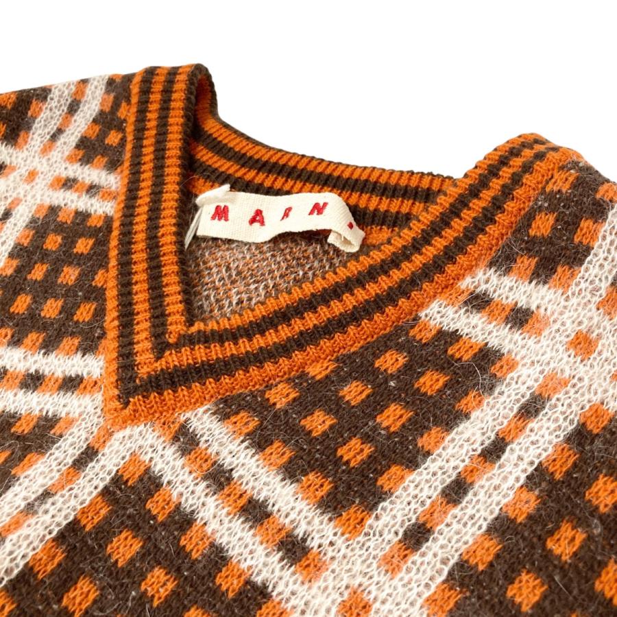 MARNI 【値下げ】MARNI 50s CHECK ニットベスト CVMG0102Q0 オレンジ 