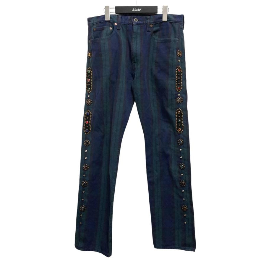 KAPITAL キャピタル チェックビジュー付きパンツ K2110LP089 グリーン 