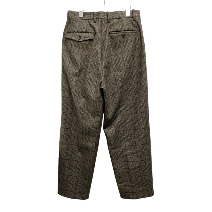 パンツ stein / EX WIDE TAPERED TROUSERS(BROWN) 値下げ】stein EX WIDE TAPERED TROUSERS チェックテーパードパンツ ST