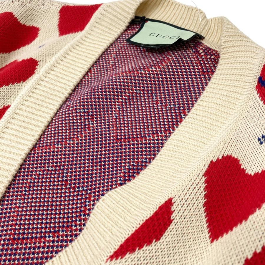 GUCCI グッチ ハートモチーフカーディガン 665119 XKBYX ベージュ 