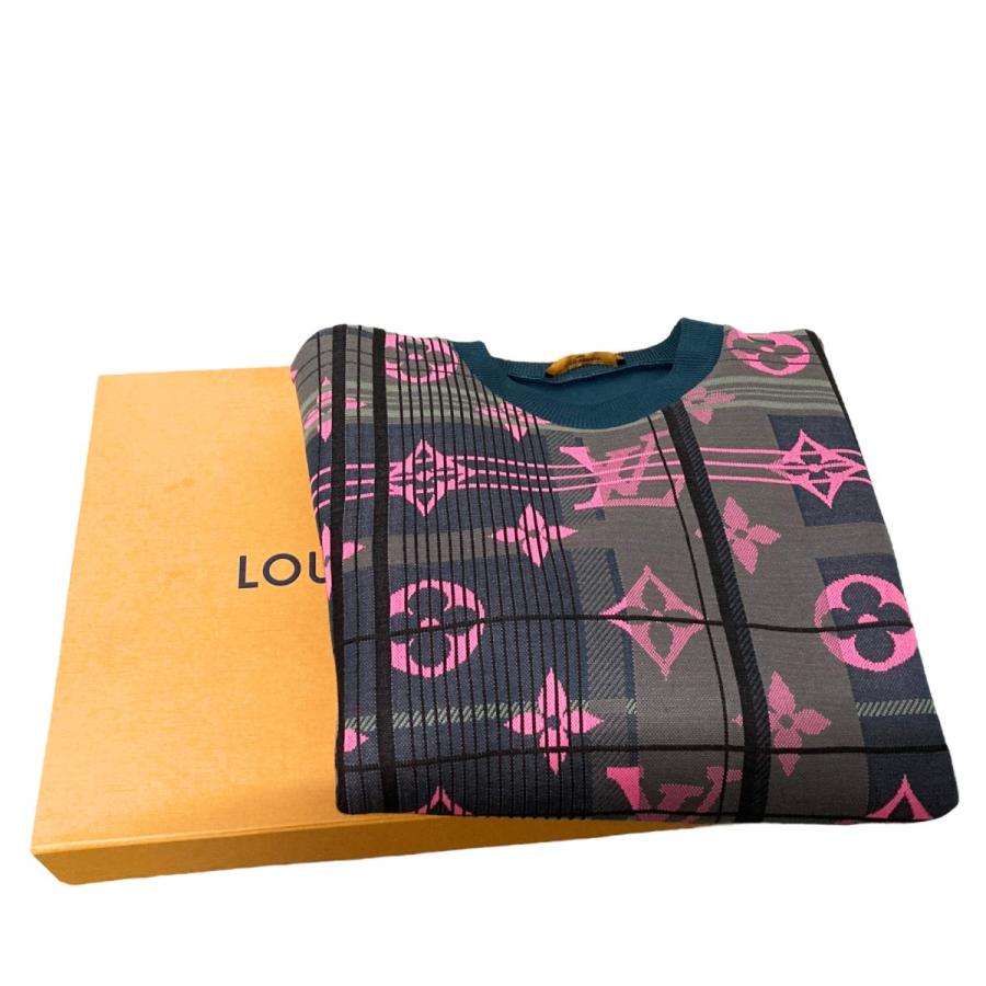 極美品 ルイヴィトン フルモノグラム ジャガード スウェット ネイビー L 極美品 ルイヴィトン フルモノグラム ジャガード スウェット