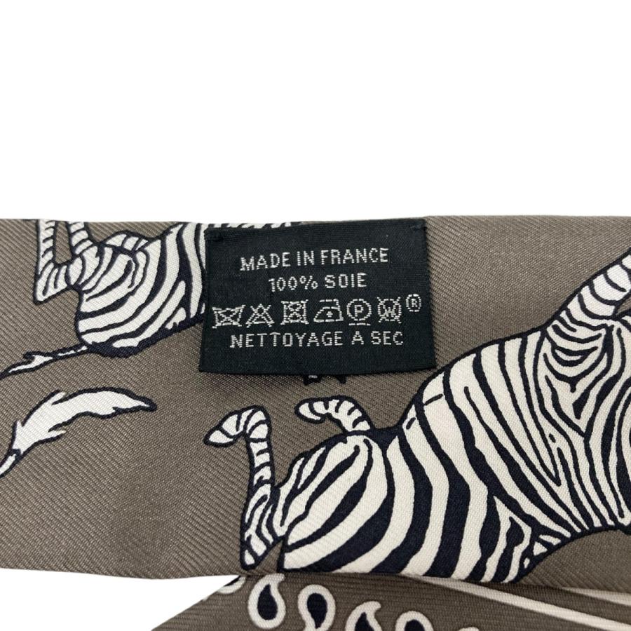 HERMES エルメス ツイリー ゼブラ シルクスカーフ グレー HERMES エルメス ツイリー ゼブラ シルクスカーフ グレー