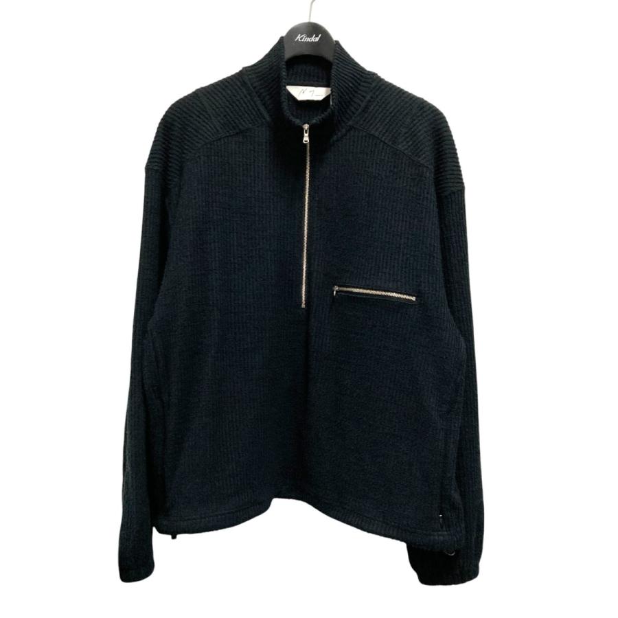 値下げ】ANCELLM CUT STRIPE HALF ZIP PULL OVER SHIRT ハーフジップ
