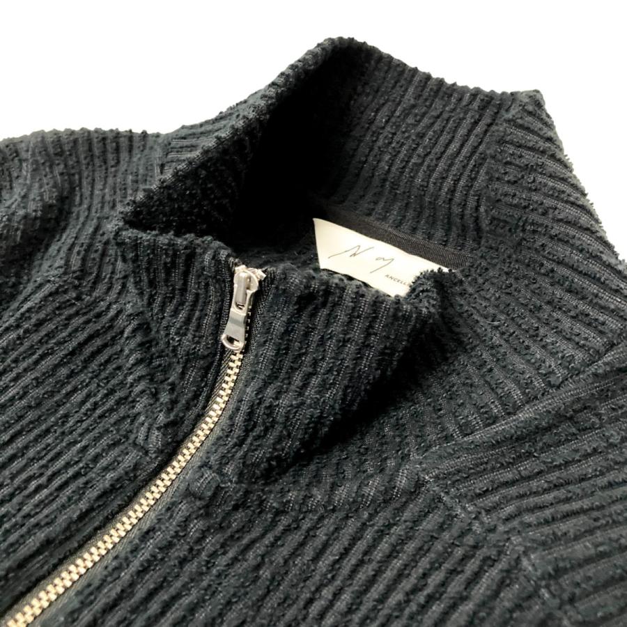 【値下げ】ANCELLM CUT STRIPE HALF ZIP PULL OVER SHIRT ハーフジップスウェット ANC CT96 ブラック_2