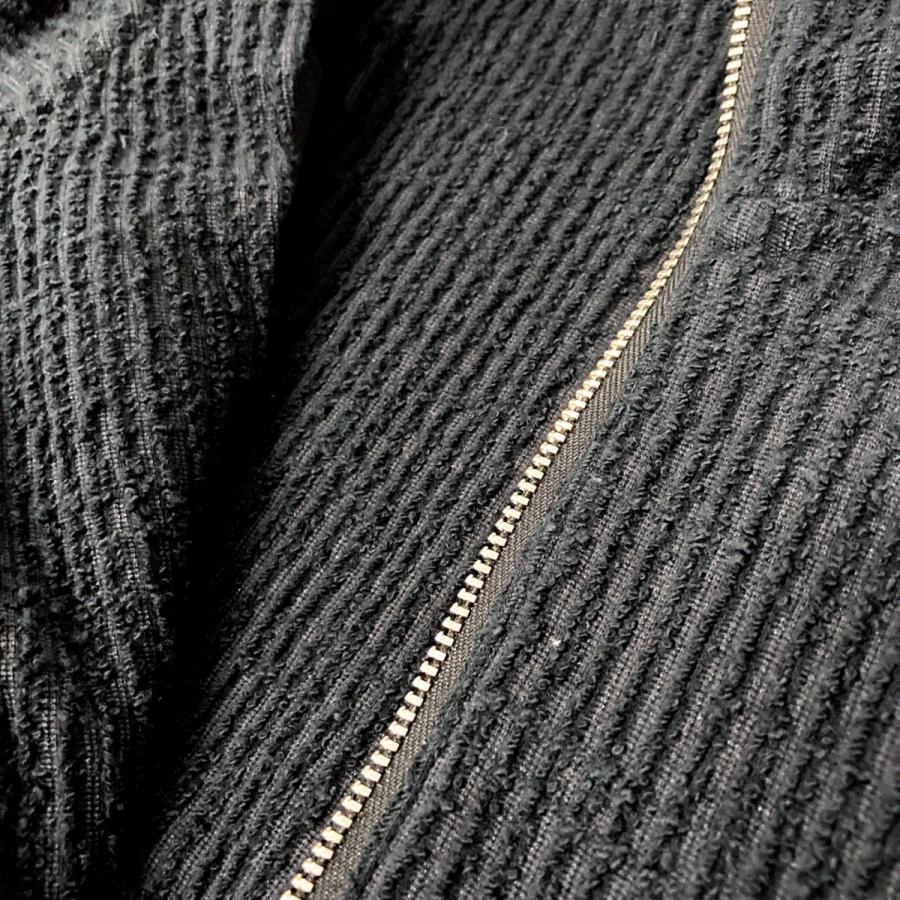 【値下げ】ANCELLM CUT STRIPE HALF ZIP PULL OVER SHIRT ハーフジップスウェット ANC CT96 ブラック_3