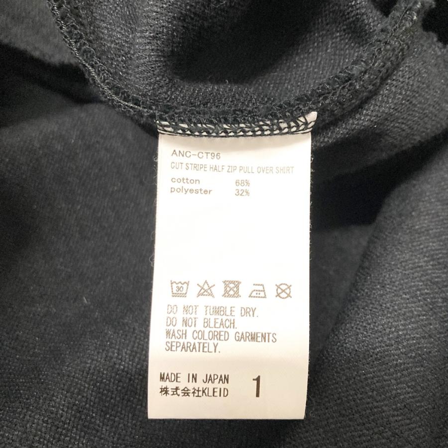 【値下げ】ANCELLM CUT STRIPE HALF ZIP PULL OVER SHIRT ハーフジップスウェット ANC CT96 ブラック_4