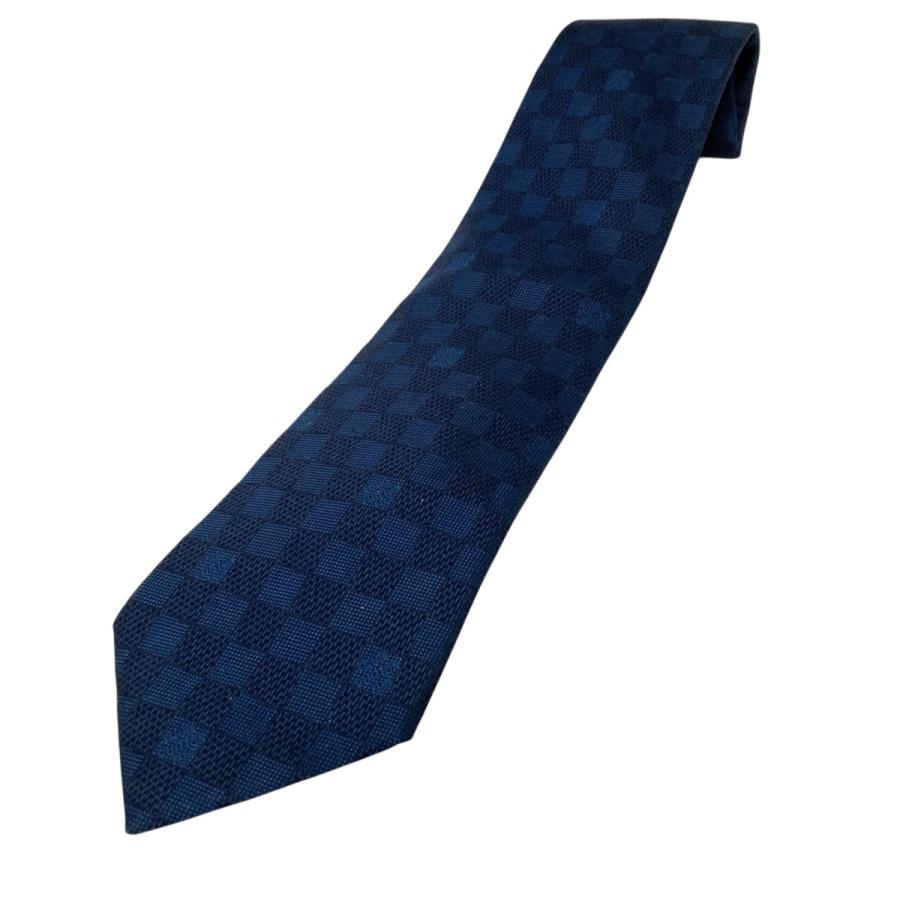 LOUIS VUITTON ネクタイ ネイビー ダミエ柄