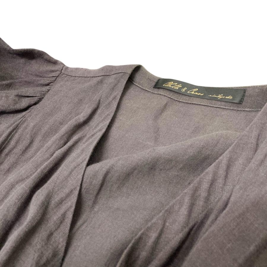 ★値下げ　Cloth&Cross　ワンピース　タグ付き新品 CLOTH&CROSS 【値下げ】CLOTH＆CROSS ガウンワンピース チェコール