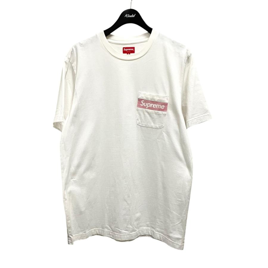 Supreme メッシュ 半袖シャツ M ホワイト Supreme（シュプリーム） Supreme Mesh Stripe Pocket Tee 半袖Tシャツ