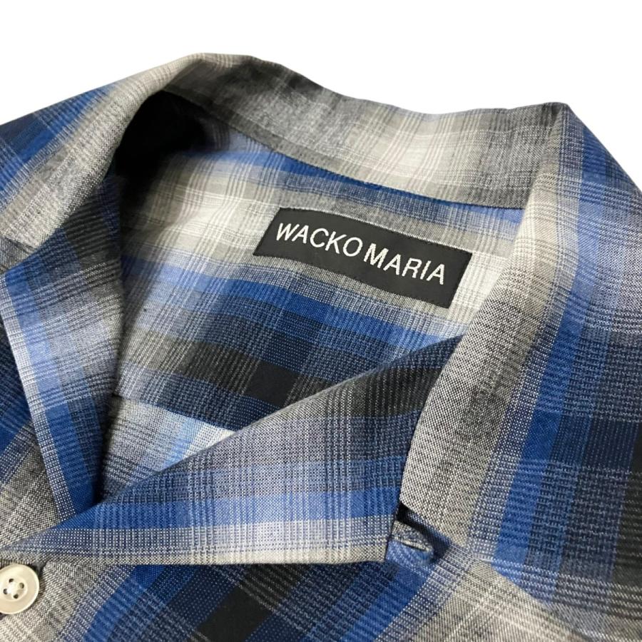 【WACKO MARIA】半袖カラーシャツ WACKO MARIA（ワコマリア） WACKO MARIA OMBRE CHECK OPEN COLLAR