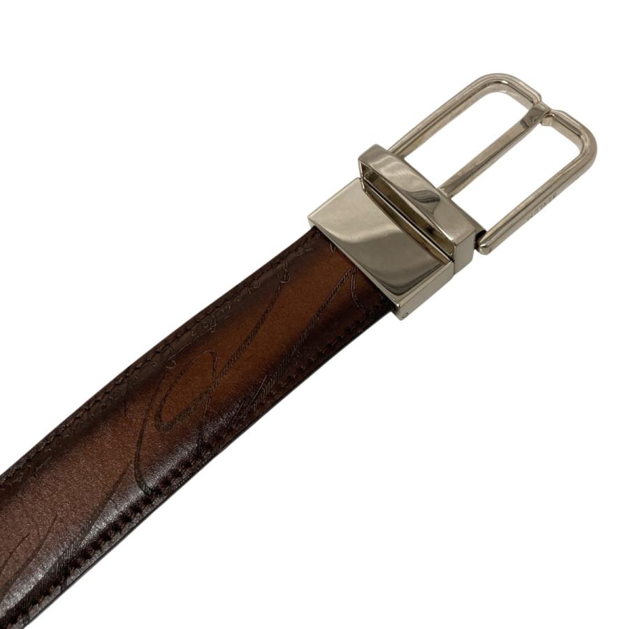Berluti（ベルルッティ） カリグラフィー レザーベルト ブラウン 