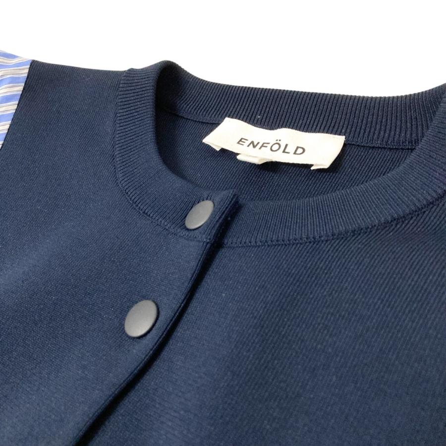 ENFOLD（エンフォルド） 切替シャツ 300GA270 2270 ネイビー×ブルー