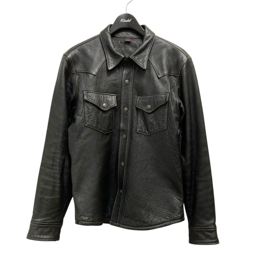 スタジャン　フラットヘッド　レザー　ブラック 2017-1104-2.jpg