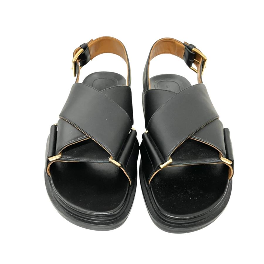 マルニ MARNI 24SS レザー クリスクロスサンダル FBMS015701 ブラック