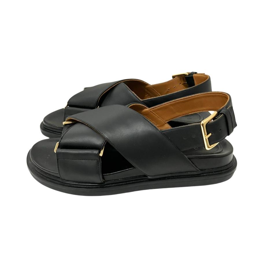 マルニ MARNI 24SS レザー クリスクロスサンダル FBMS015701 ブラック