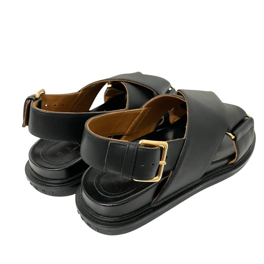 マルニ MARNI 24SS レザー クリスクロスサンダル FBMS015701 ブラック