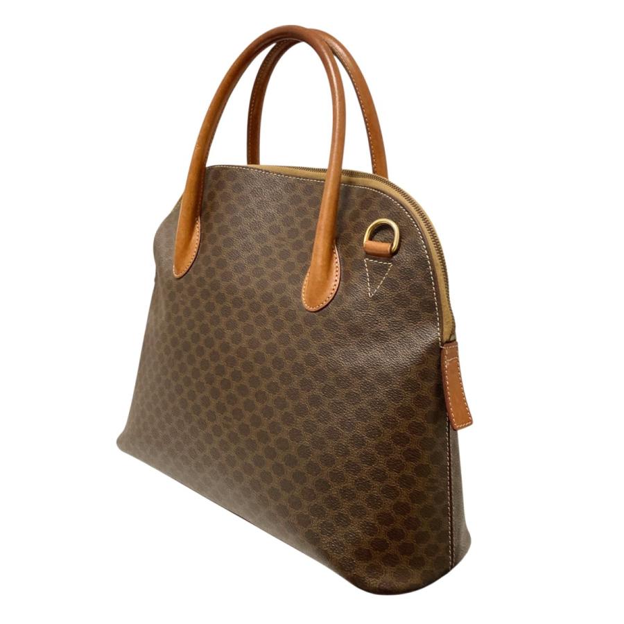 CELINE セリーヌ ブラウン レザー トートバッグ マカダム柄 CELINE セリーヌ トートバッグ マカダム柄 PVC レザー ブラウン