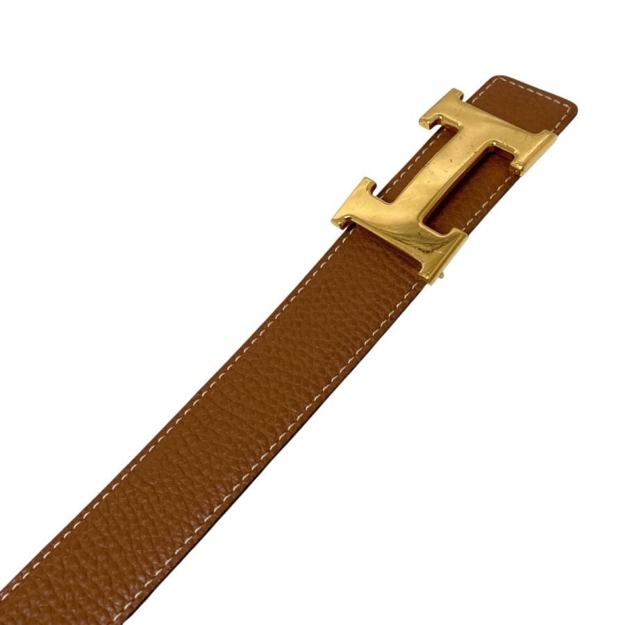 エルメス　H型ゴールドバックル レザーベルト ✨️美品✨️エルメスH型ゴールドバックル ブラック ベルト