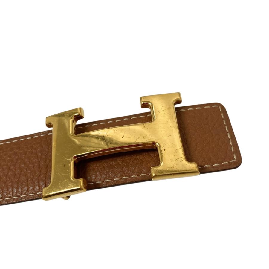 HERMES（エルメス） HERMES Hバックルレザーベルト □F刻印 ベージュ