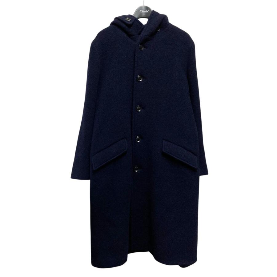 アルパカ混異素材切替ダッフルコート/40/ウール/BLK 【公式通販】