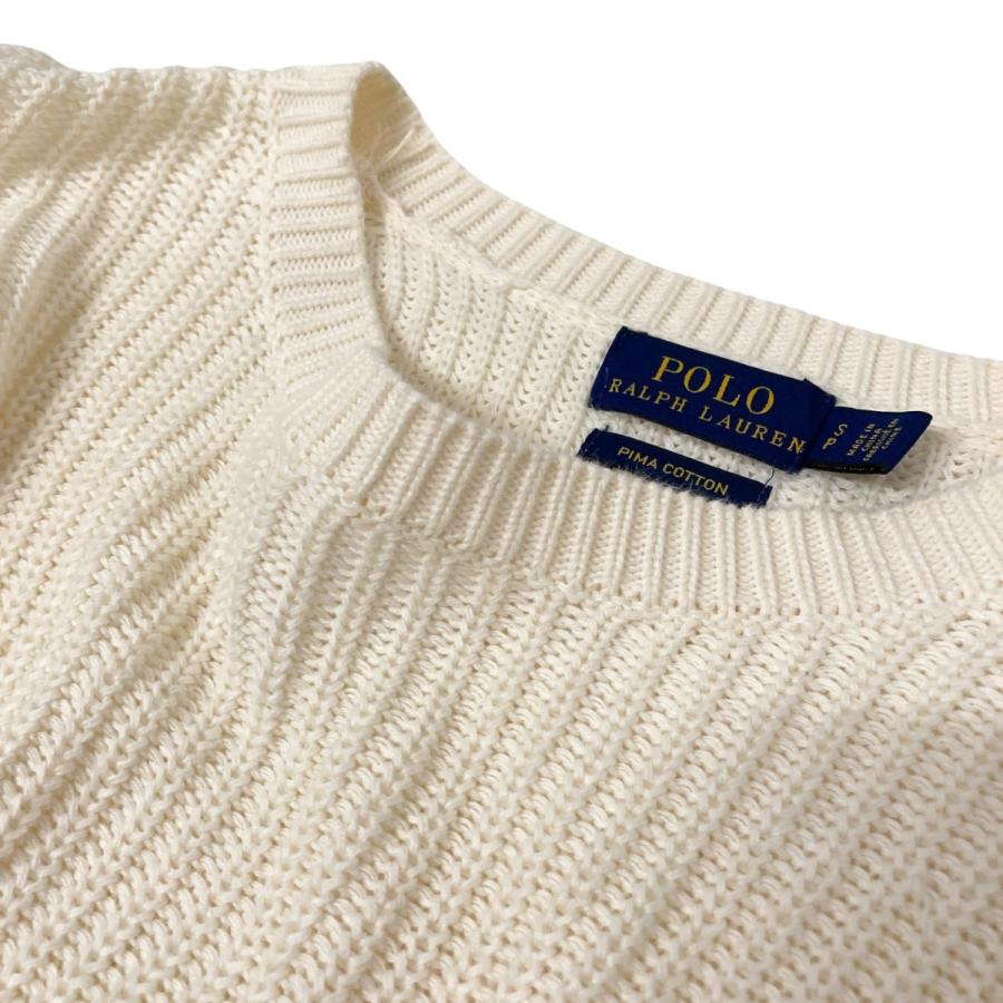 POLO RALPH LAUREN（ポロ・ラルフローレン） 袖装飾ニット アイボリー