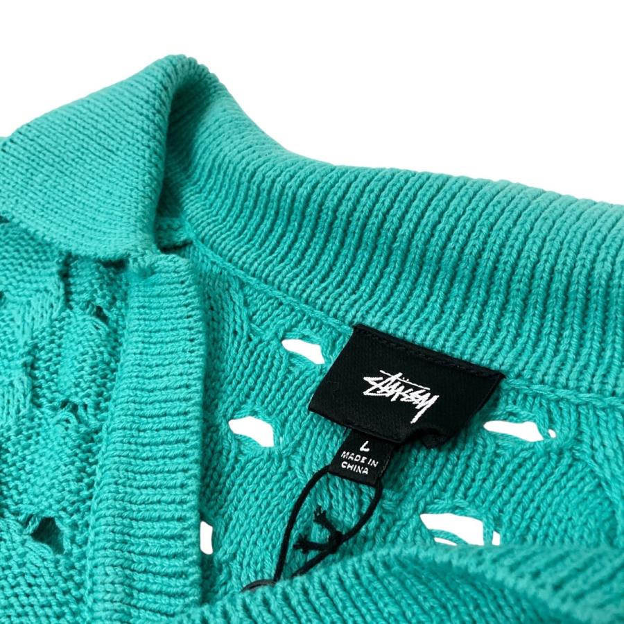 STUSSY（ステューシー） stussy OPEN KNIT COLLARED SWEATER メッシュ