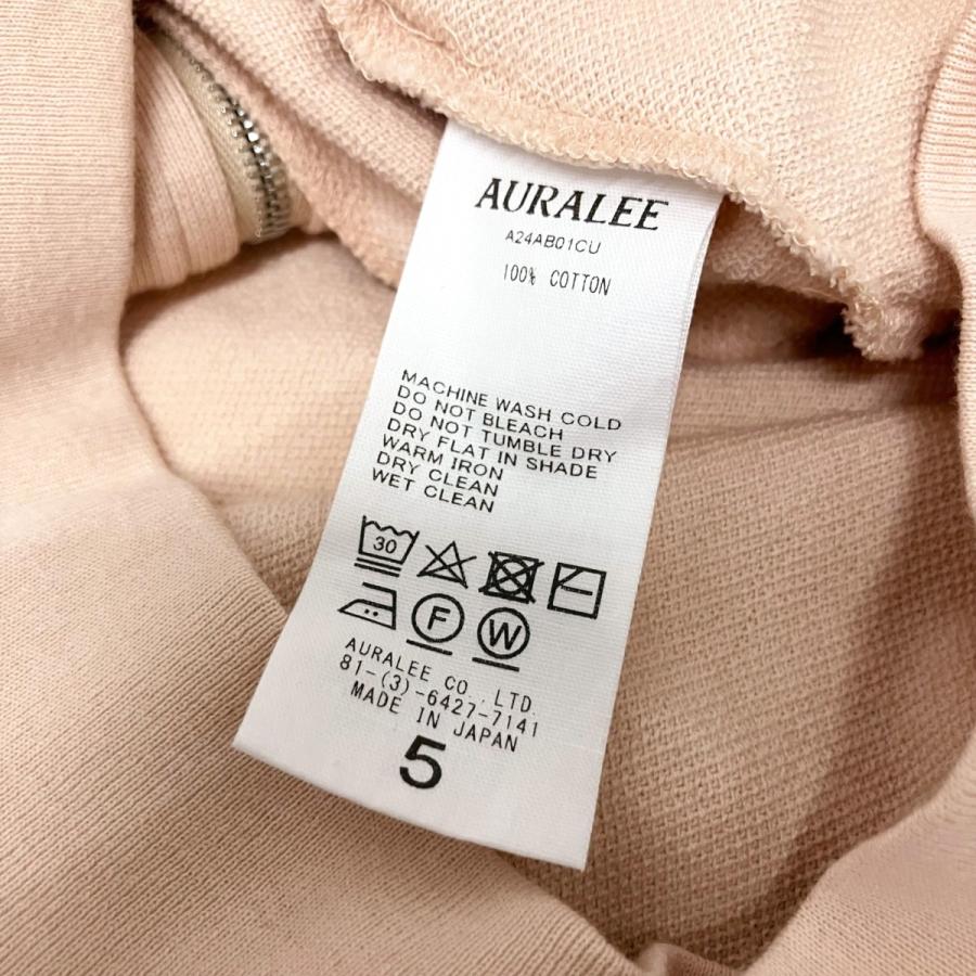 オーラリー AURALEE SUPER HIGH GAUGE SWEAT ZIP BLOUSON ジップアップスウェット A24AB01CU ピンク_4