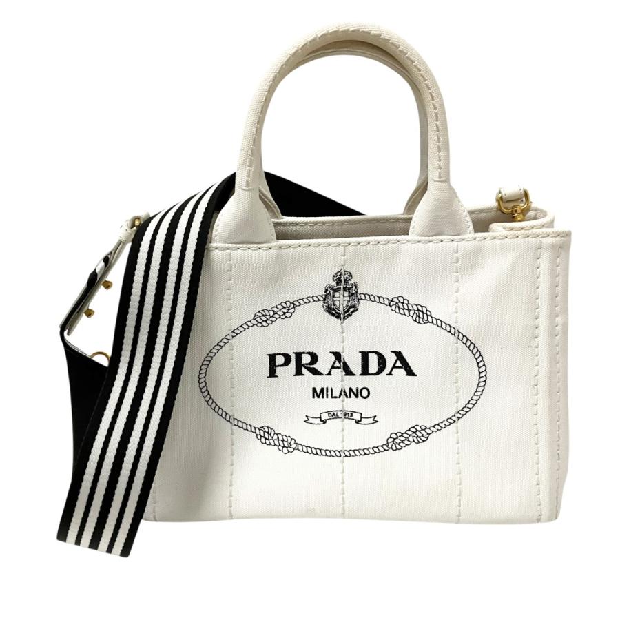 PRADA（プラダ） カナパトート 2WAYショルダーバッグ ホワイト