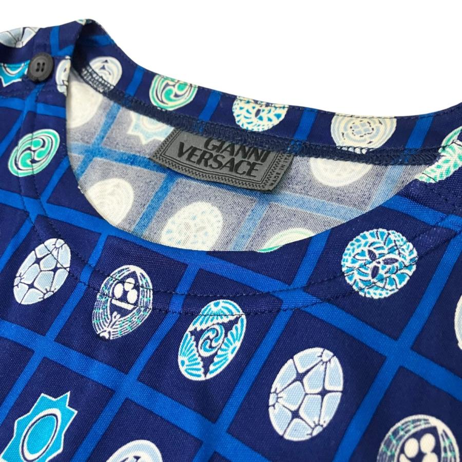 GIANNI VERSACE ジャンニヴェルサーチ 総柄カットソー 750001 ブルー 