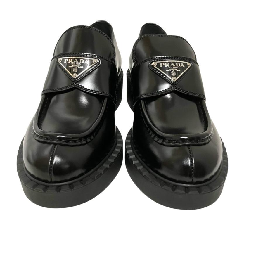 PRADA（プラダ） トライアングルロゴ ローファー ブラック サイズ：35