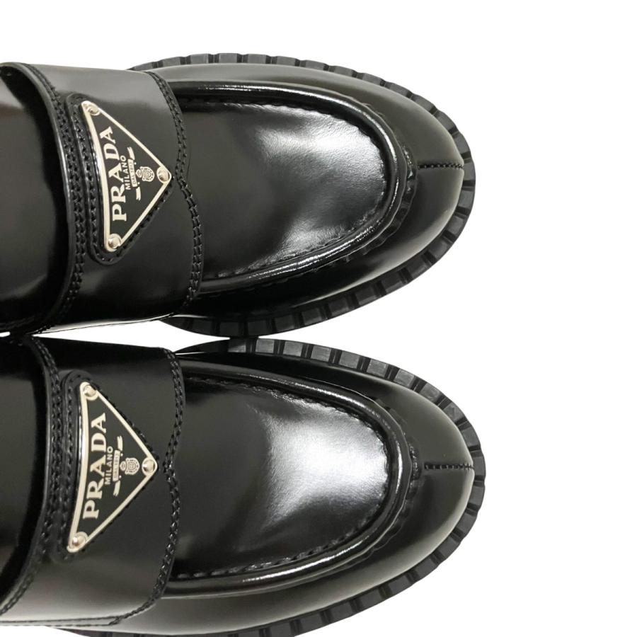 PRADA（プラダ） トライアングルロゴ ローファー ブラック サイズ：35 