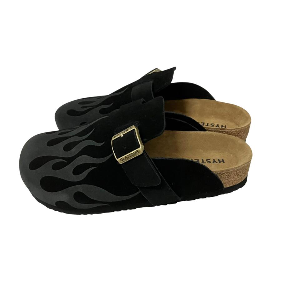 ヒステリックグラマー Hysteric Glamour FIRE PATTERN SANDALS クロッグサンダル ブラック サイズ：24cm_2