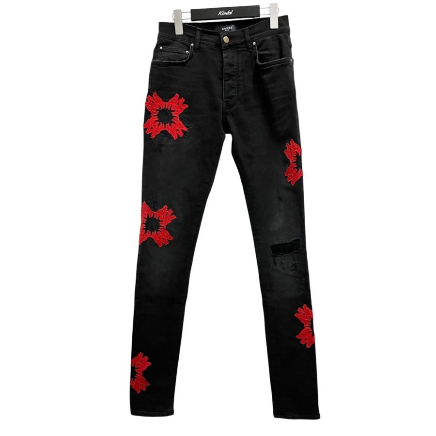 AMIRI ブラック ダメージデニムパンツ サイズ28 アミリ AMIRI（アミリ） ダメージ加工デニムパンツ AMDNSY1111 ブラック