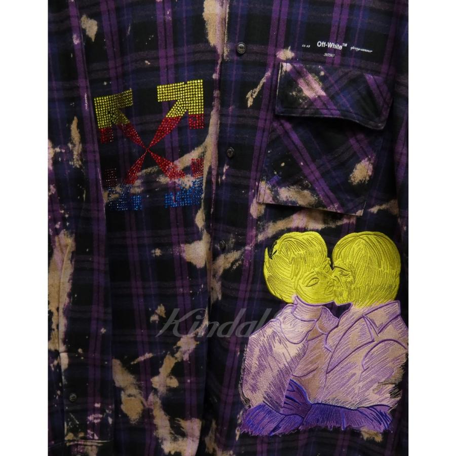 超特価セール Off White ss Kiss Over Embroideryed Oversized Shirt パープル サイズ M 代官山店 21 格安人気 Bio Ind In
