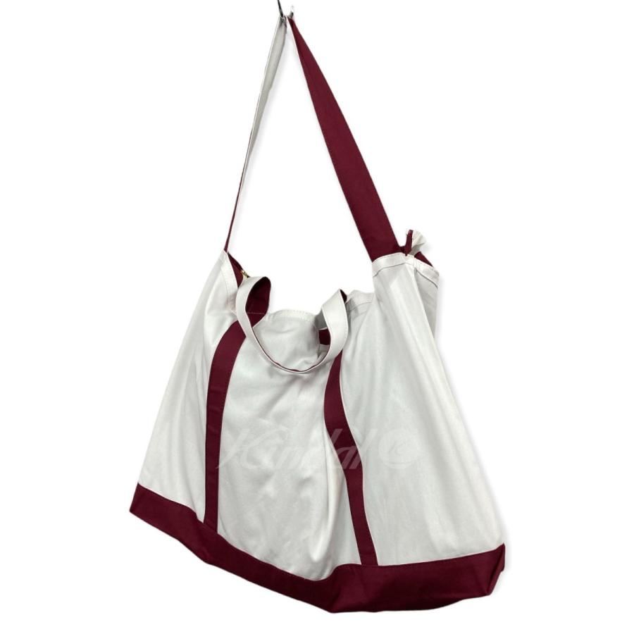 AWW(ALL WE WANT) 「TOTE BIG BURGUNDY」トートバッグ ホワイト×バーガンディ (原宿店) 220508｜kindal｜03