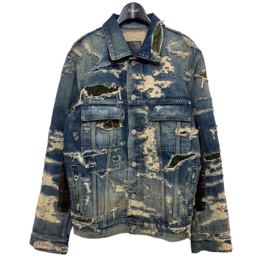 GIVENCHY 22AW「DESTROYED DENIM AND MOLESKIN」デニムジャケット インディゴ サイズ：M (原宿店) 8020000648844カインドオルYahoo