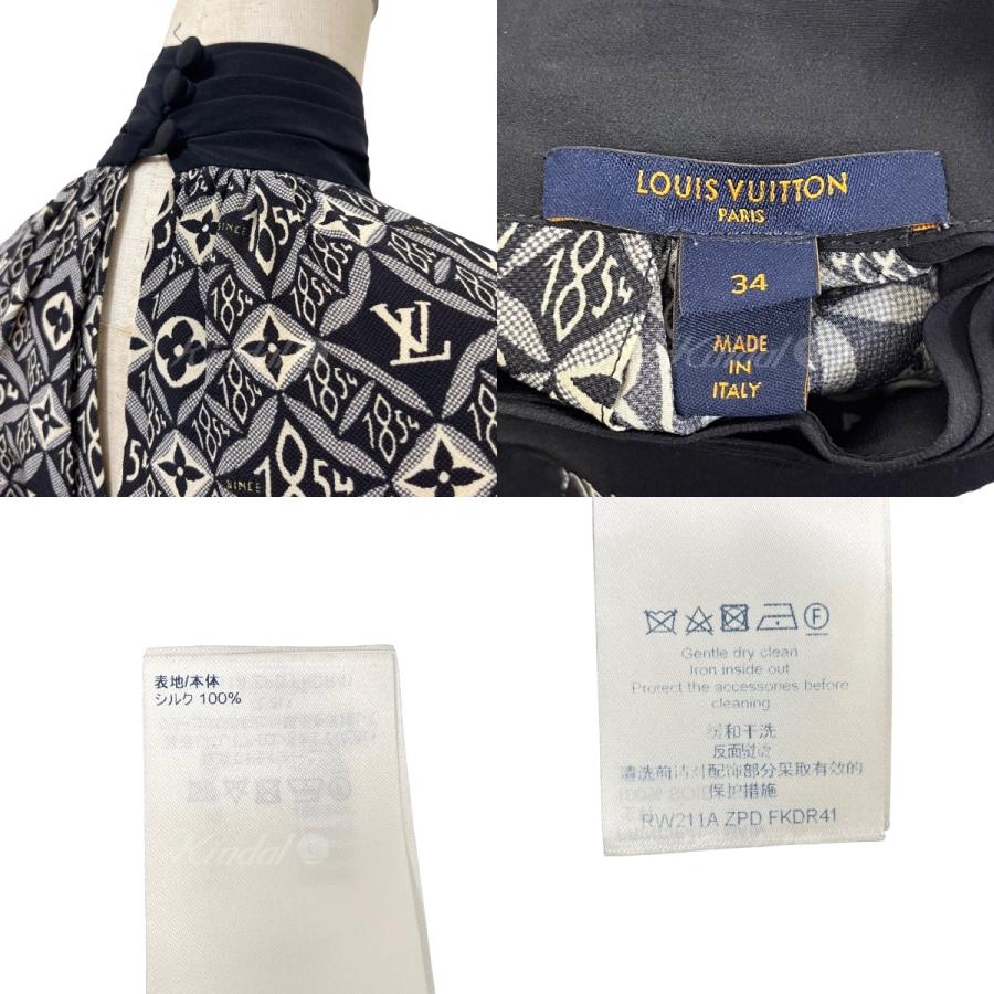 値下げ】LOUIS VUITTON 21SS 1854モノグラム柄ワンピース ブラック