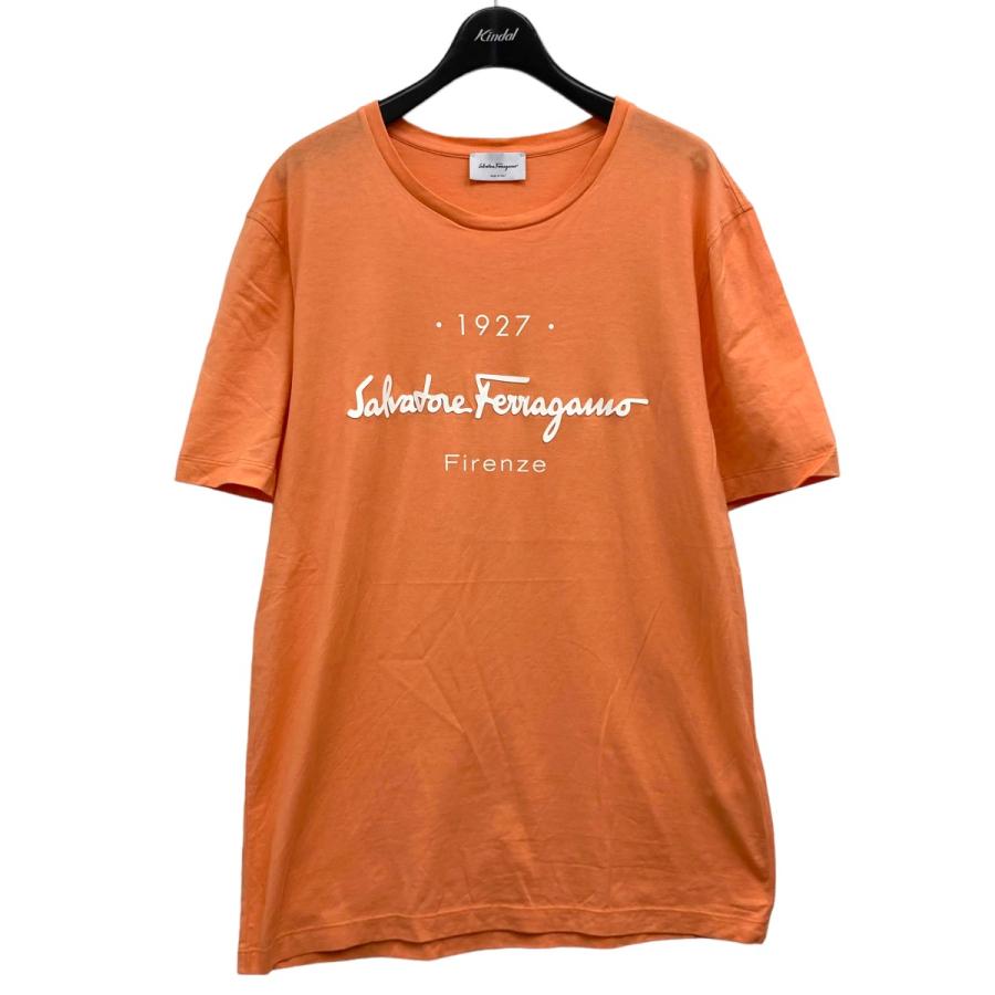 FERRAGAMO 【値下げ】Salvatore Ferragamo プリントTシャツ オレンジ 