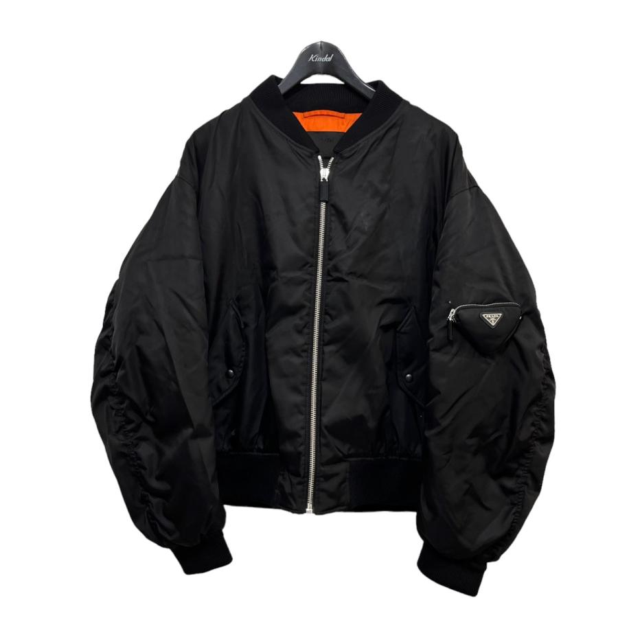 PRADA 【値下げ】PRADA RE-NYLON トライアングルプレートボンバー 