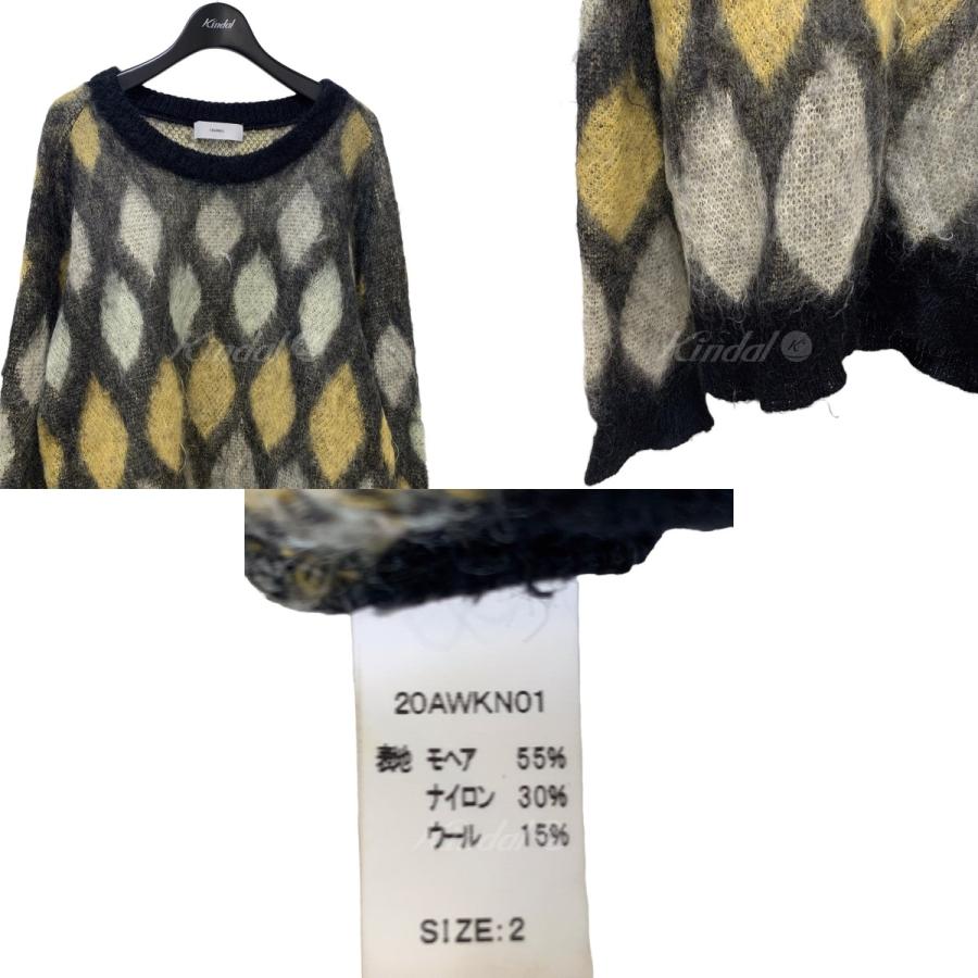 シュガーヒル SUGARHILL 20AW 「MOHAIR PYHCH KNIT」 モヘア混ダイア柄 