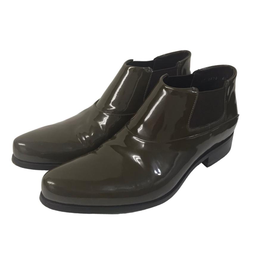 値下げ】PRADA パテントサイドゴアブーツ 2T 0430 オリーブ サイズ：6 