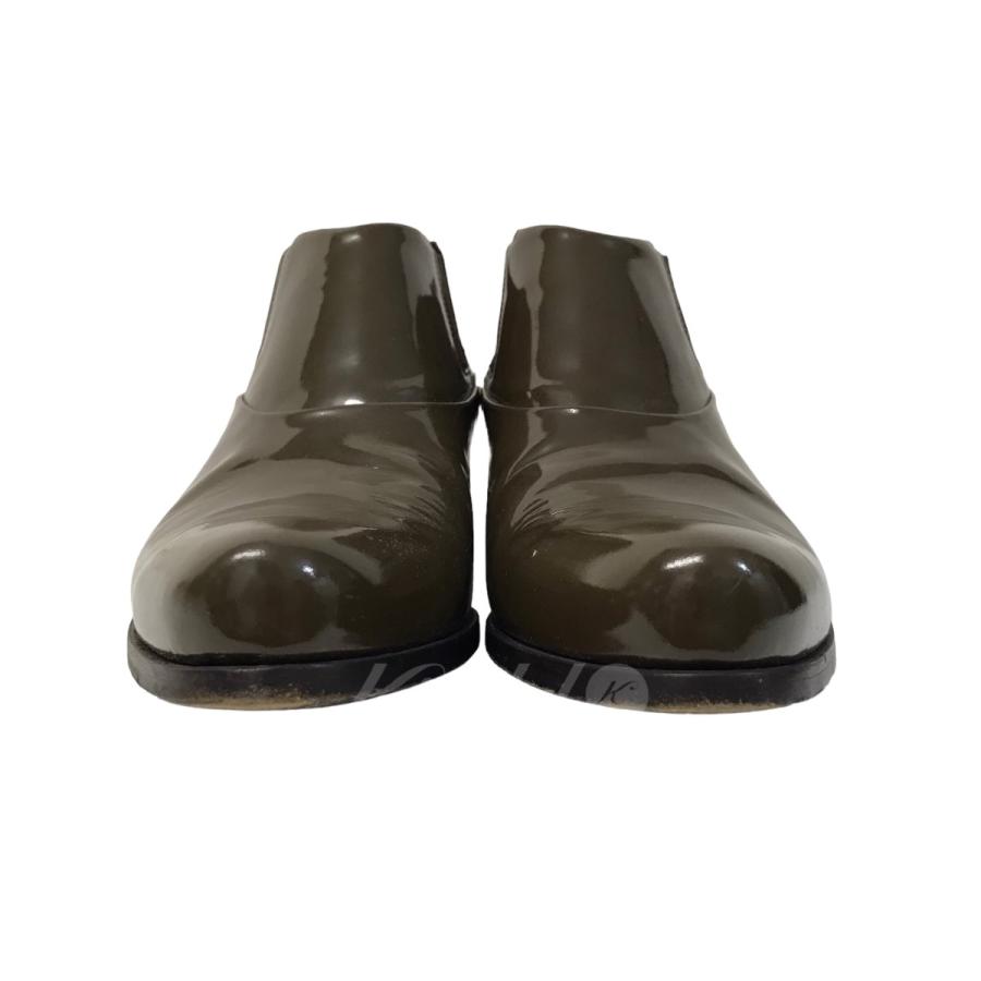 値下げ】PRADA パテントサイドゴアブーツ 2T 0430 オリーブ サイズ：6 