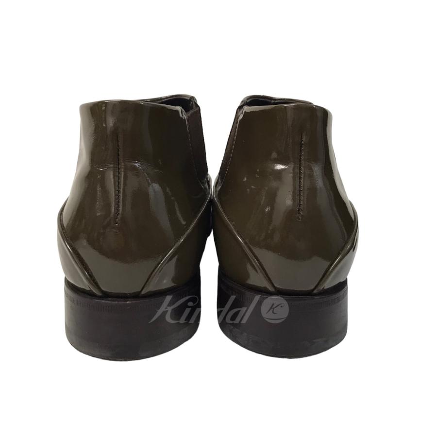 値下げ】PRADA パテントサイドゴアブーツ 2T 0430 オリーブ サイズ：6 