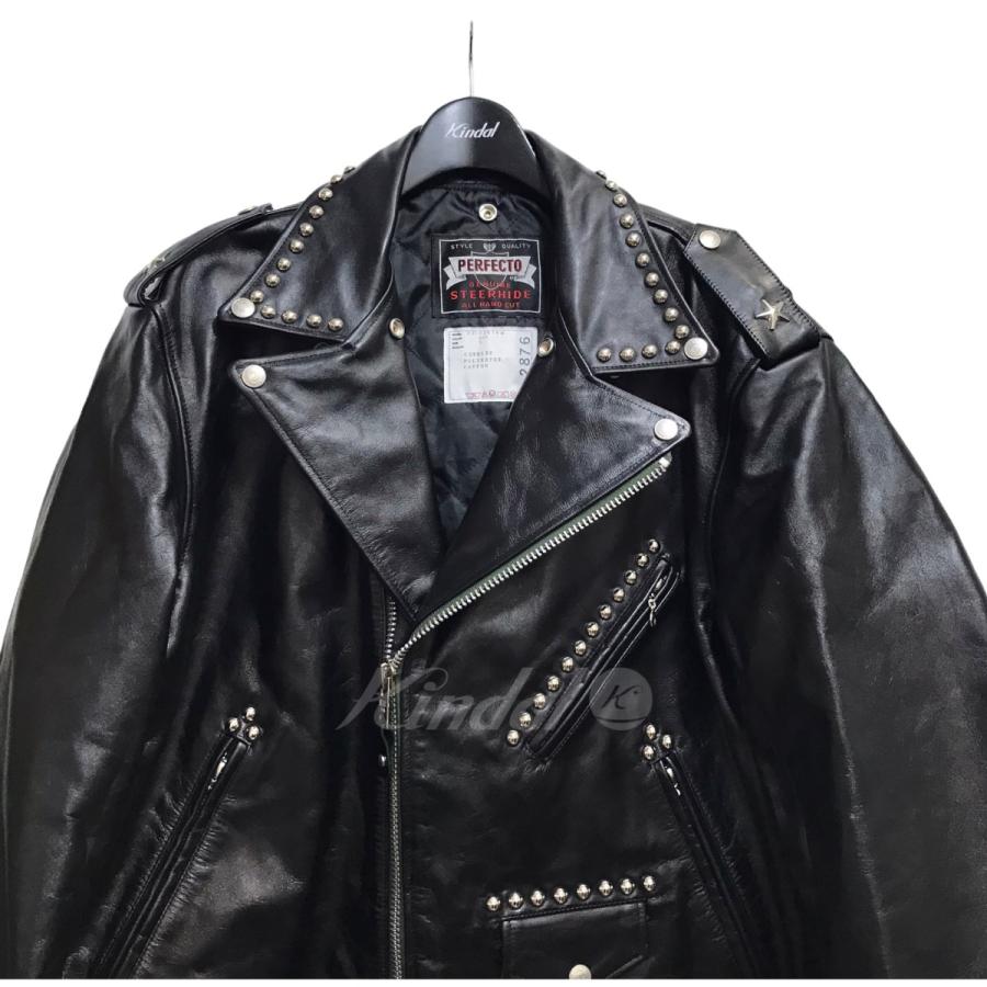 値下げ】sacai×Schott 22AW 「Leather Studs Blouson」ダブル