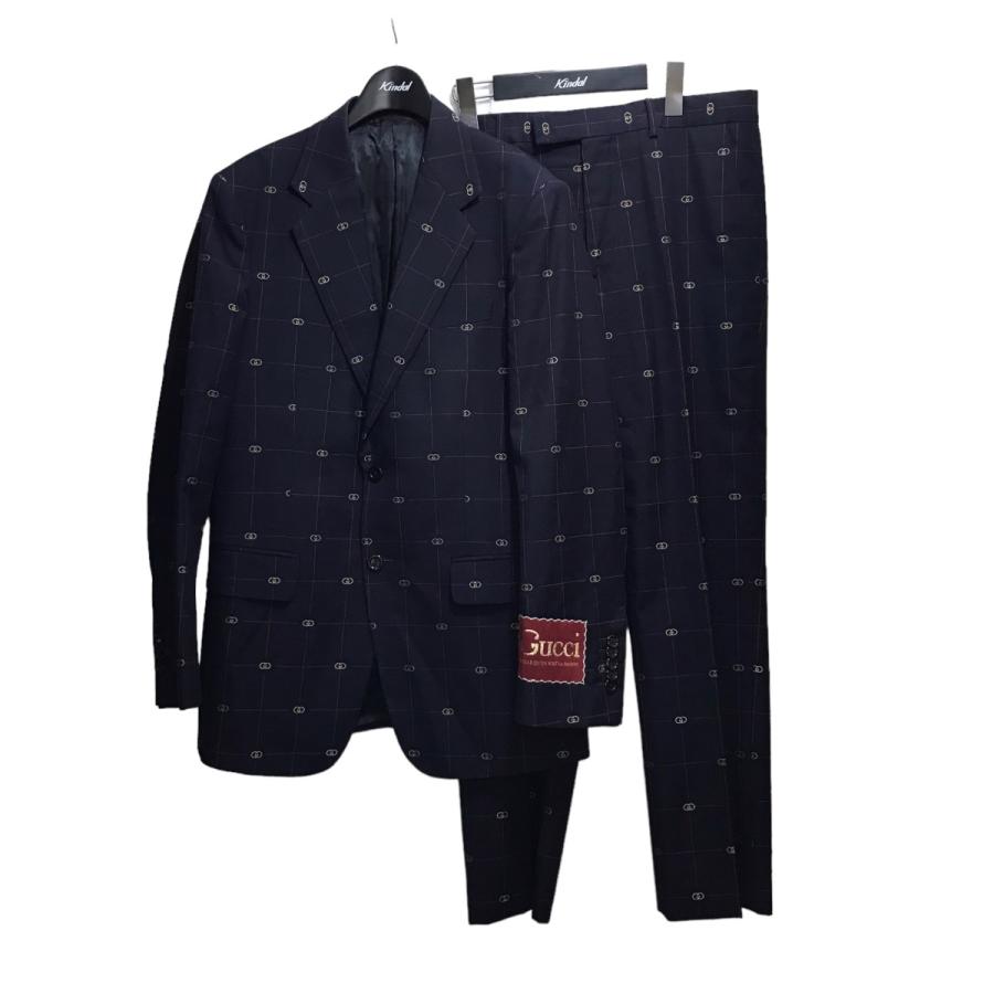 値下げ】GUCCI GG刺繍セットアップスーツ 645355 ZAF0S ネイビー 